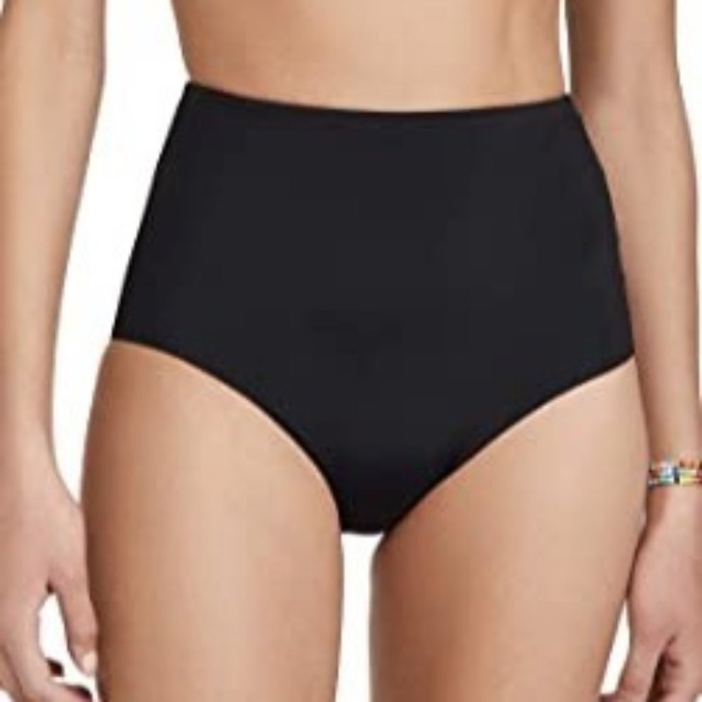 Mara Hoffman Sz S Lydia High Waisted Bikini Bottom Black High Rise